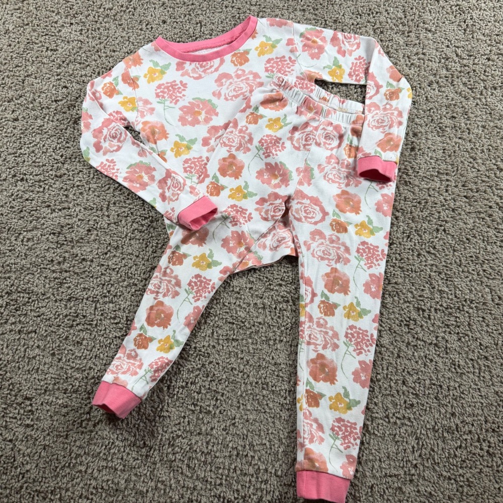 Burt's Bees Baby Kids Floral Cotton Pajamas size 5 sleepwear PJs lounge girls